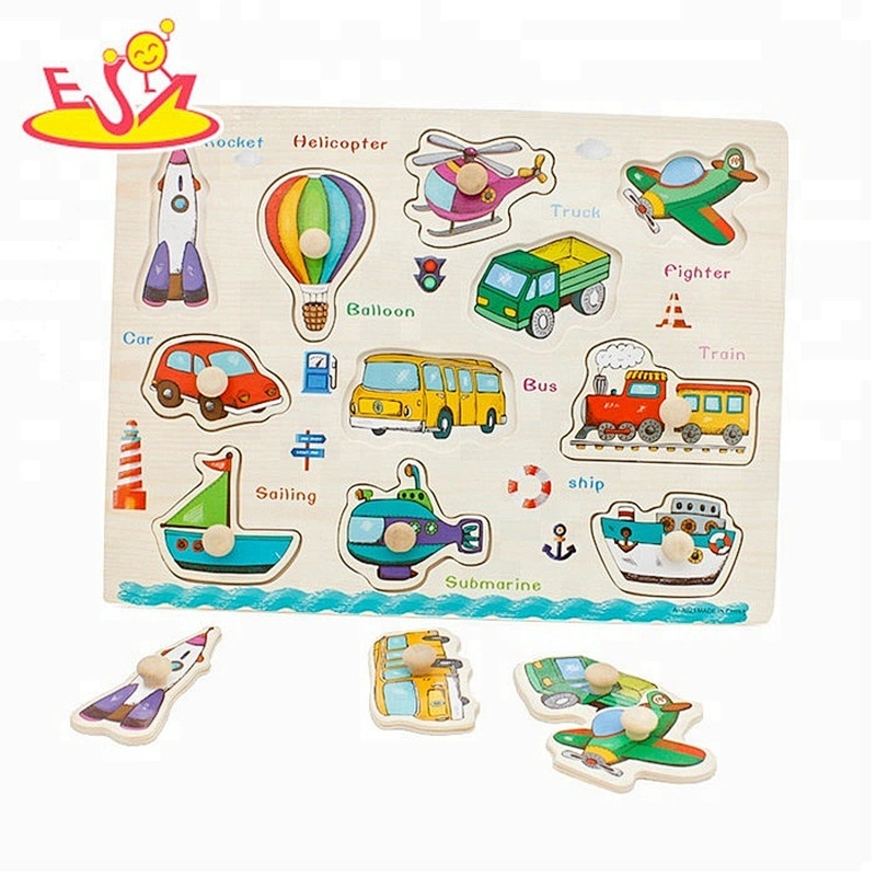 New arrival kids educational wooden shape puzzle with pegs W14M147