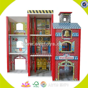 wholesale girls wooden toy house for dolls W06A046