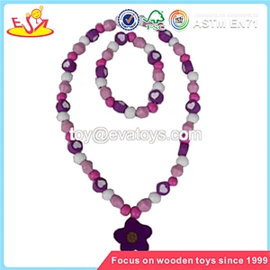Wholesale brand new wooden string bead toy cheap kids wooden necklace string bead toy W11E034