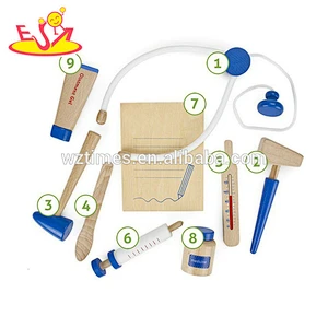 Wholesale brand new wooden role play toy doctor kit let kids learning first aid W10D165