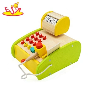 2019 New design children mini wooden cashier toy for pretend play W10A097