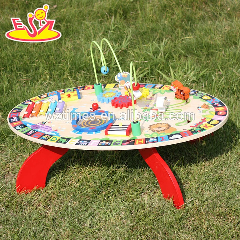 2018 Wholesale multi-function toys wooden toddler activity table funny play wooden toddler activity table W12D065