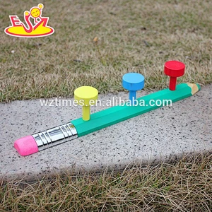 Wholesale vintage lovely pencil shape wooden wall hanger for toddler W09B061