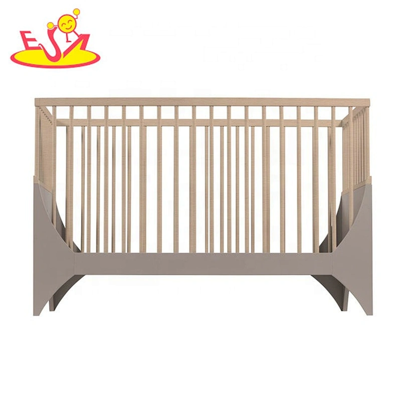 high quality grey wooden newborn crib for wholesale W08E029C
