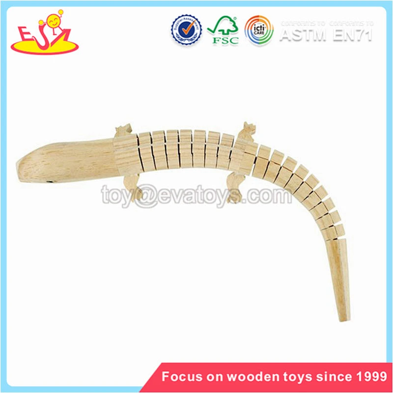 Wholesale kids most popular wooden lizard toy best quality wooden lizard toy W03A030