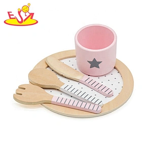 2019 Most popular pretend play wooden toy coffee set for children W10B319