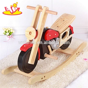 2018 wholesale wooden rocking toys for babies new design cool motorcycle wooden rocking toys for babies W16D110