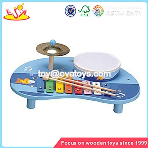 wholesale baby wooden musical toy table, funny kids wooden musical toy table W07A054