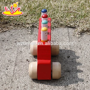 wholesale most popular children's wooden toy bus cheap kids wooden toy bus W04A257
