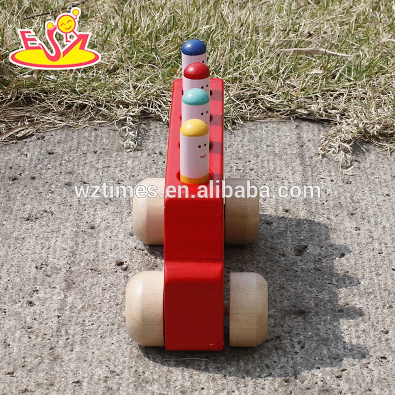 wholesale most popular children's wooden toy bus cheap kids wooden toy bus W04A257
