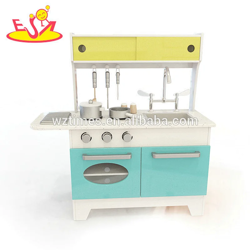 Wholesale top quality new design kids wooden play kitchen sets for sale W10C334