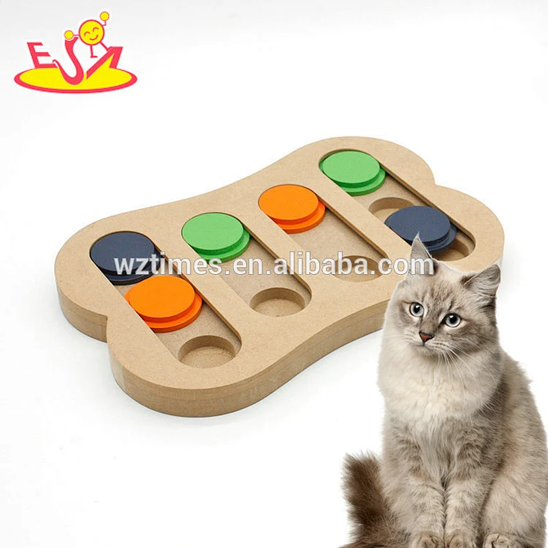 Wholesale top fashion interactive wooden puzzle feeder toy for colorful W06F067