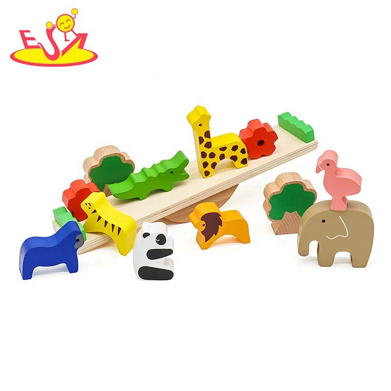 Großhandel aus Holz pädagogische Tiere Balance Blocks Spielzeug für Kinder W11F052