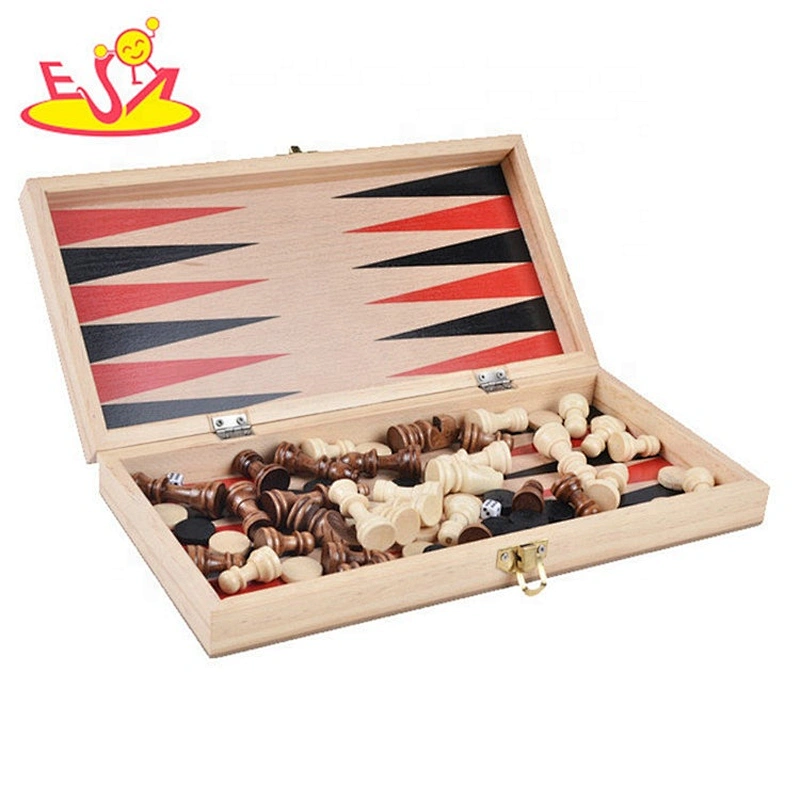 Customize folding wooden chess game for wholesale W11A107
