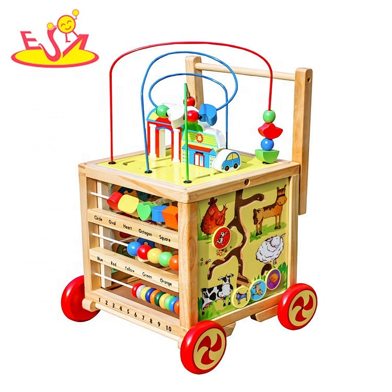 New arrival educational 5 in one wooden activity centre for kids W11B235
