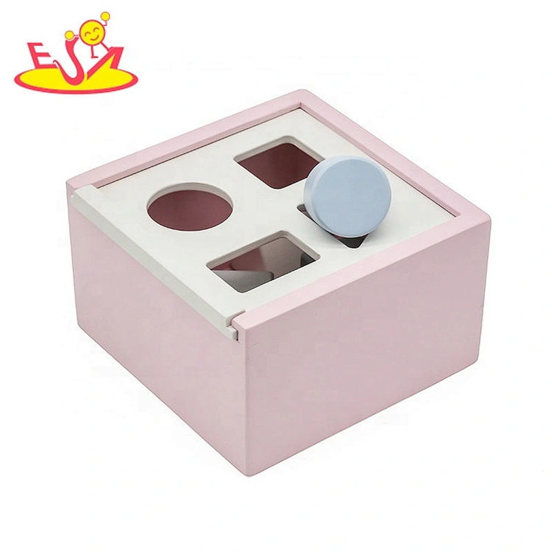 New hottest educational pink wooden shape sorting game for kids W12D167