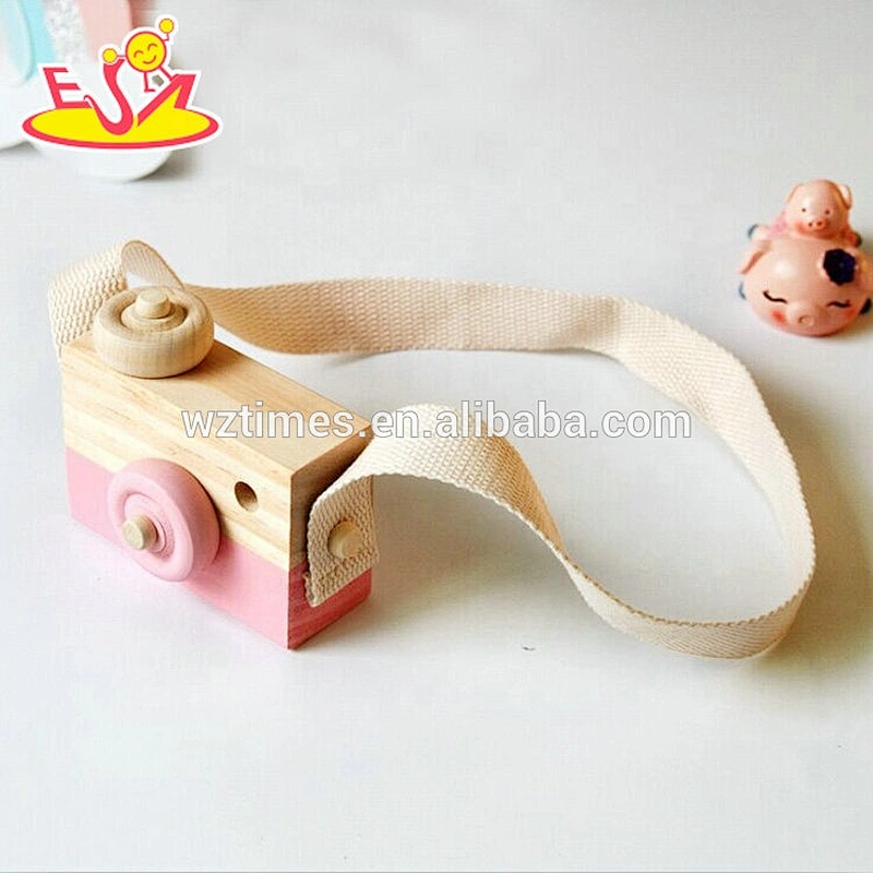 Most popular girl pink wooden toy camera for toddler W01A301