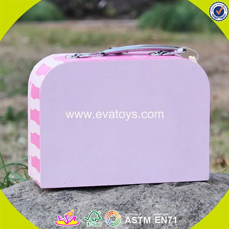 2018 new design lovely pink kids wooden toy box W08C171