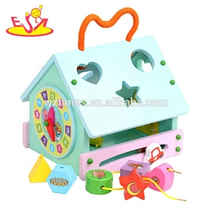 2018 Wholesale colorful multi-functional wooden shape sorter toy for baby W12D104