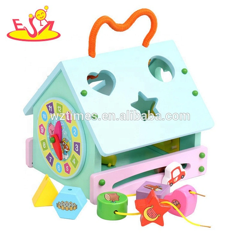 2018 Buntes multifunktionales hölzernes Formsortiererspielzeug für Baby W12D104