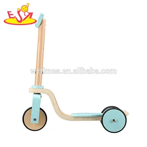 2018 Wholesale high quality wooden baby toys wooden scooter kids child with simple design W16B005
