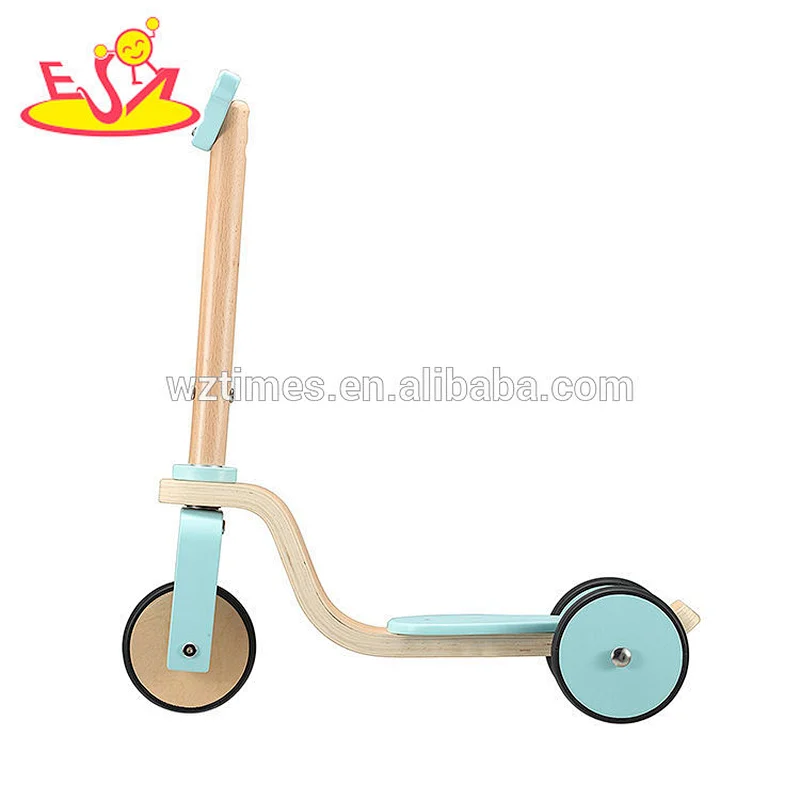 2018 Wholesale high quality wooden baby toys wooden scooter kids child with simple design W16B005