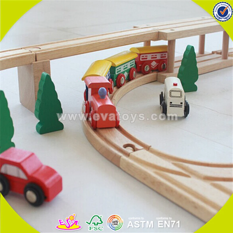 children toy railway wooden train set for wholesale W04C013