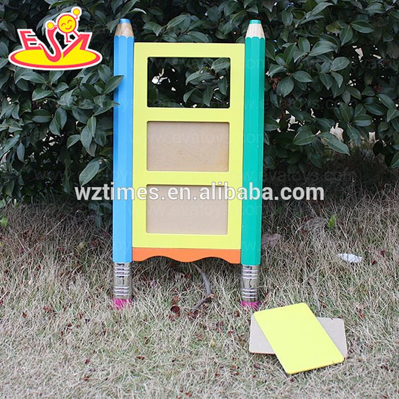 Wholesale home decoration pencil style wooden 3 layer photo frame for family W09A035