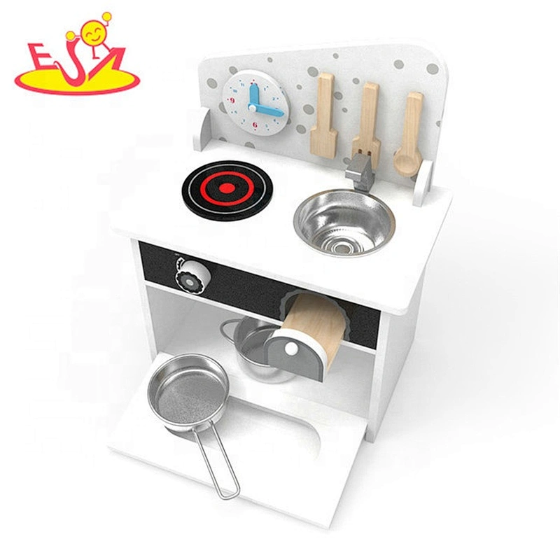 2019 Original Design white wooden small play kitchen for children W10C428
