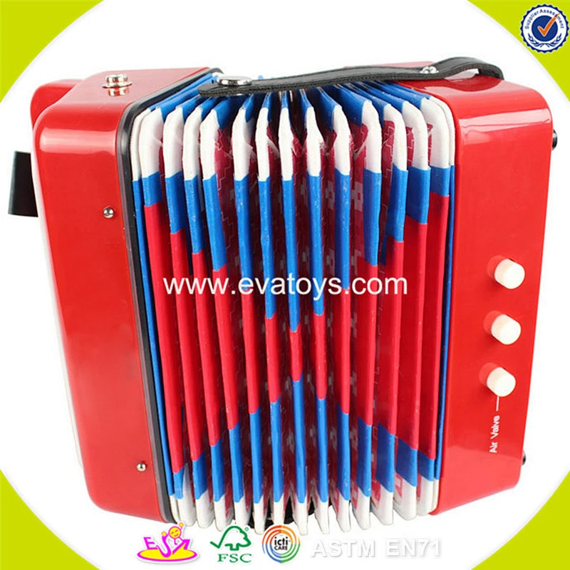 Wholesale top quality toddlers wooden toy accordion professional children wooden piano accordion W07K006A