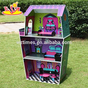 Wholesale beautiful europe style girls wooden crafted dollhouse toy W06A231