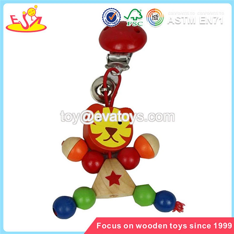 Wholesale early learning children wooden beads toy cute doll shape children beads toy W11E021