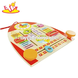 hottest sale kids early learning wooden calendar toy for children education W09F005
