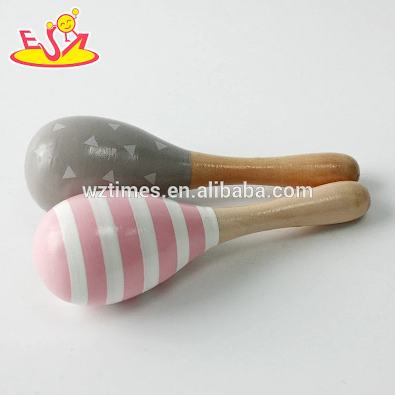 Wholesale most popular wooden black maracas toy for kids W07I125