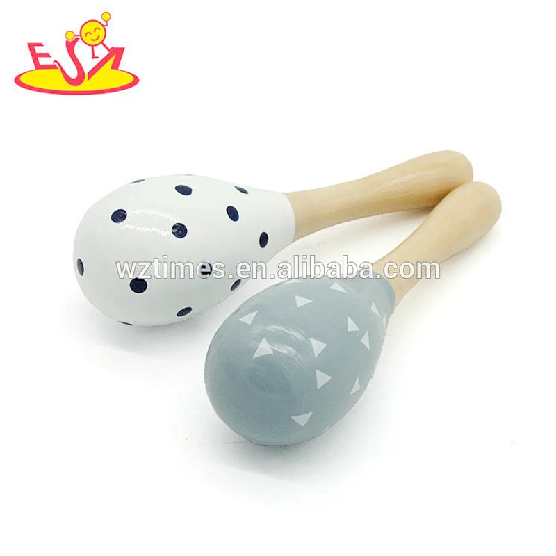 2018 Wholesale traditional music instrument wooden cheap maracas for baby W07I133