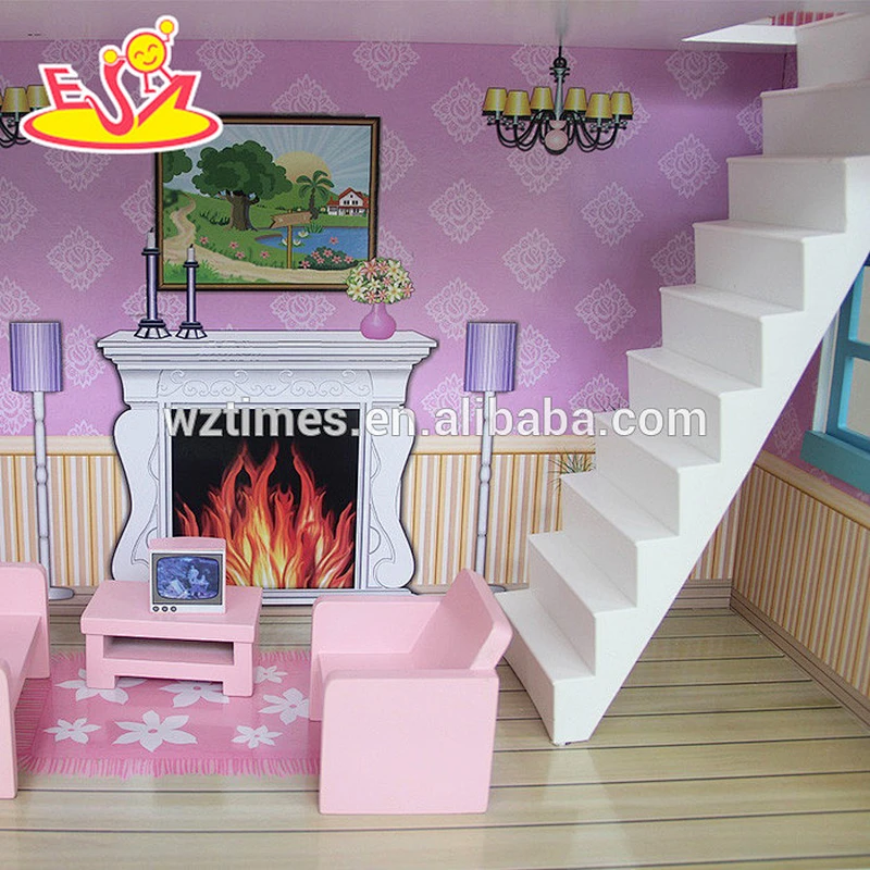 wholesale best sale kids wooden diy dollhouse miniature new fashion wooden diy dollhouse miniature W06A133