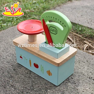 2018 wholesale baby wooden toy scales, funny kids wooden toy scales, children home play wooden toy scales W10D148