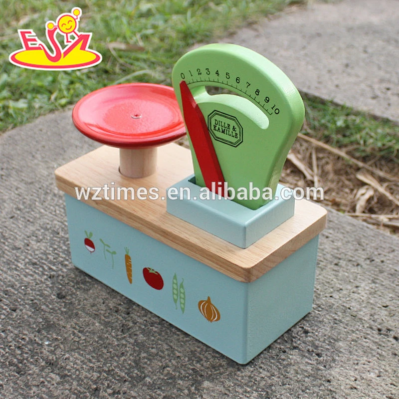 2018 wholesale baby wooden toy scales, funny kids wooden toy scales, children home play wooden toy scales W10D148