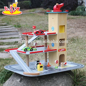 Wholesale cool style customize wooden garage playsets toy bring fun for kids W04B047