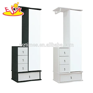 wholesale cheap white wooden modern mirrored dresser with mirror W08H081