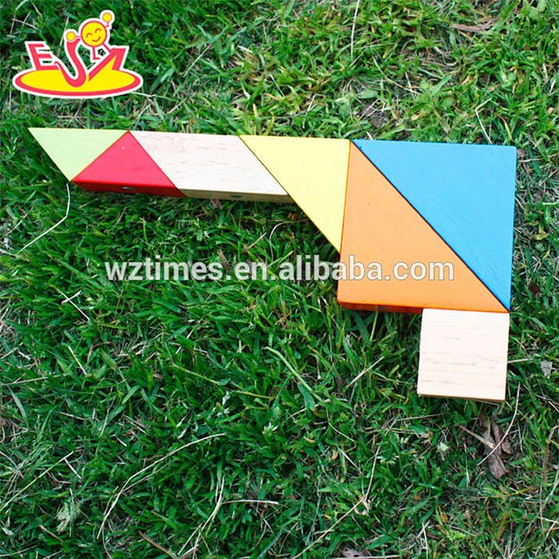 2018 new design kids wooden magnetic tangram fashion children wooden magnetic tangram baby wooden magnetic tangram W13A096