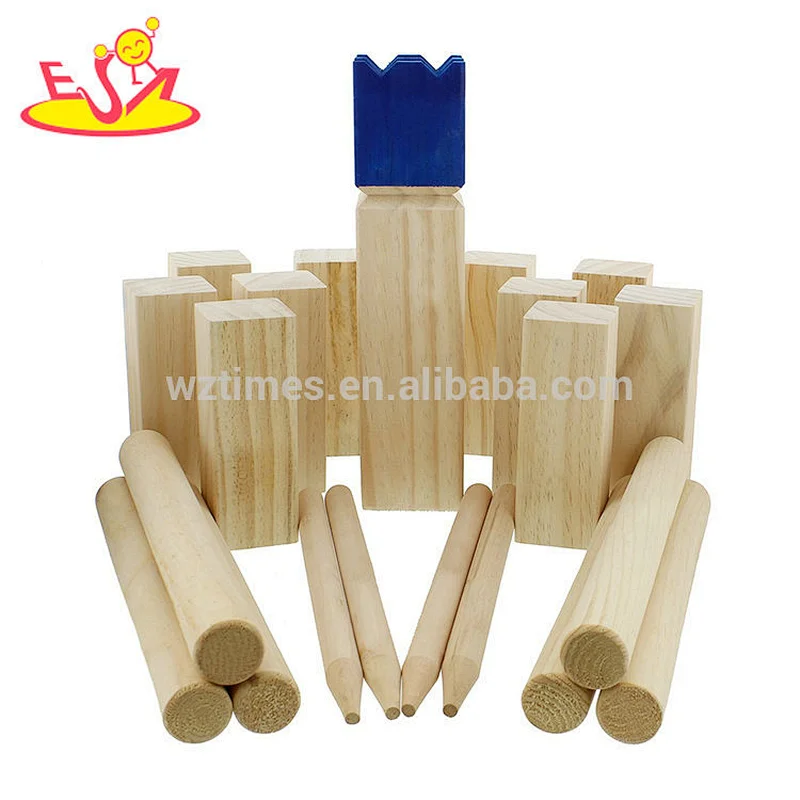 Handmade lawn sport wooden kubb set with customize W01D007