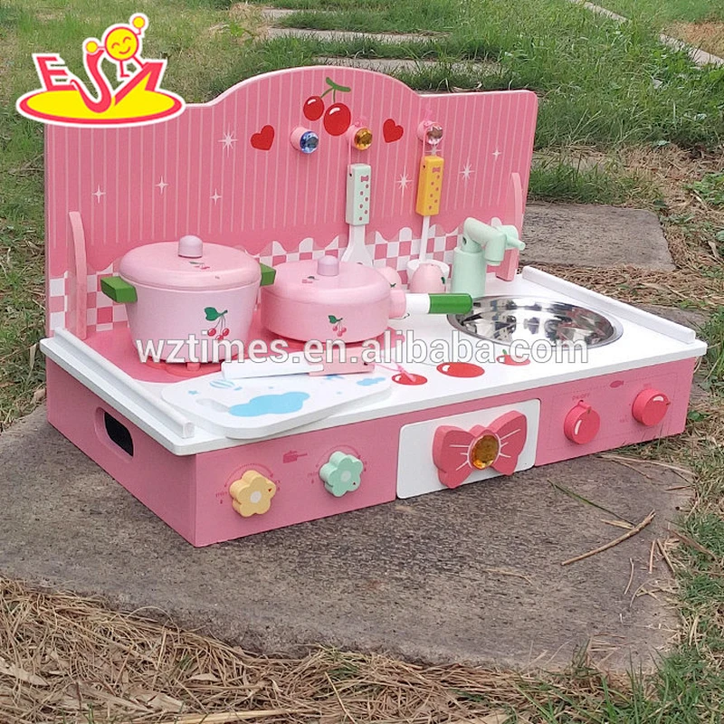 wholesale new fashion wooden girls kitchen set funny wooden girls kitchen set W10C226