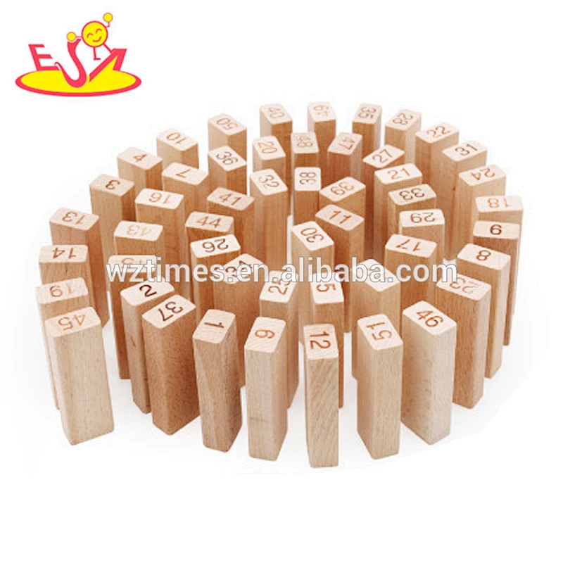 Großhandel 51 STÜCKE pädagogisches baby stapeln ziegel spiel lustige hölzerne stapel ziegel spiel spielzeug kinder holzblöcke W13D149