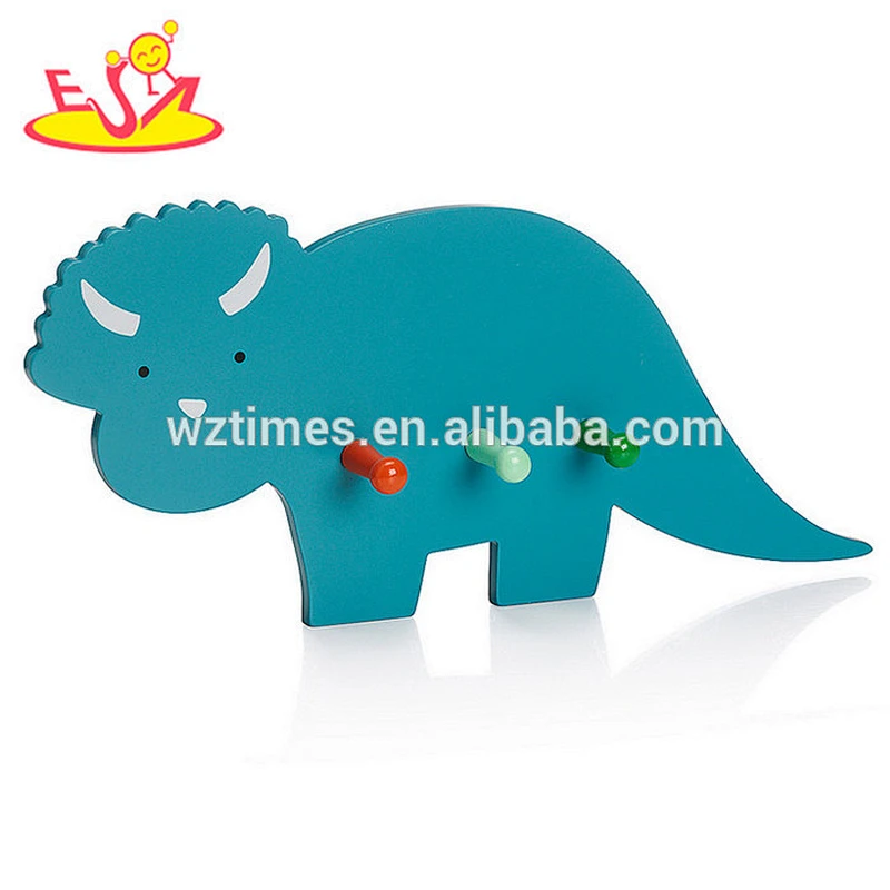 2018 wholesale baby wooden wall mounted coat hooks new design cartoon animal kids wooden wall mounted coat hooks W09B075