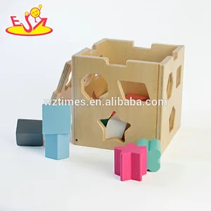 Hölzerne Kinder der Großhandelsspitzenmode formen geometrisches Blöcke W12D076