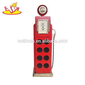 Wholesale high quality red color telephone booth shape top quality wooden wine storage cabinet W08C219