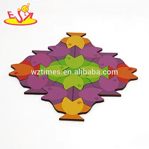Hölzernes Puzzlespiel 3d der intelligenten Fischform für Kinder Weihnachtsgeschenke W14A183