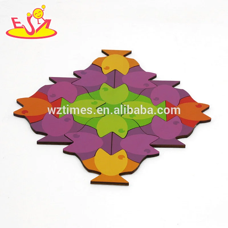 Hölzernes Puzzlespiel 3d der intelligenten Fischform für Kinder Weihnachtsgeschenke W14A183