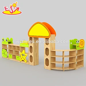 Wholesale customize kindergarten pretend play wooden kids lemonade stand best design cartoon wooden kids lemonade stand W08C201